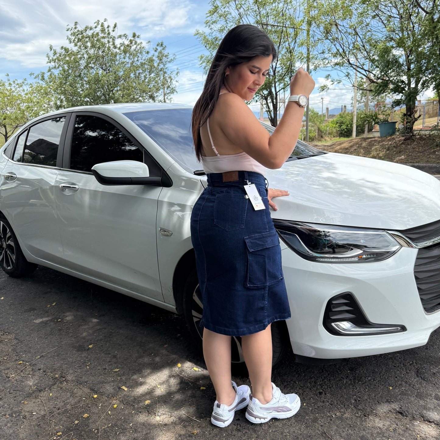 Falda cargo azul ref.1055