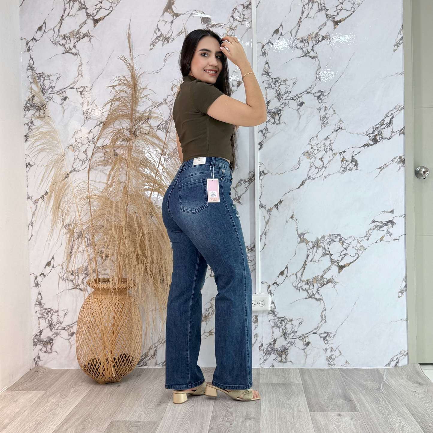Jeans bota recta rotos ref-1145