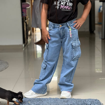 Cargo Rígido Claro – Estilo Fresco para Pequeñas con Actitud Ref-1103