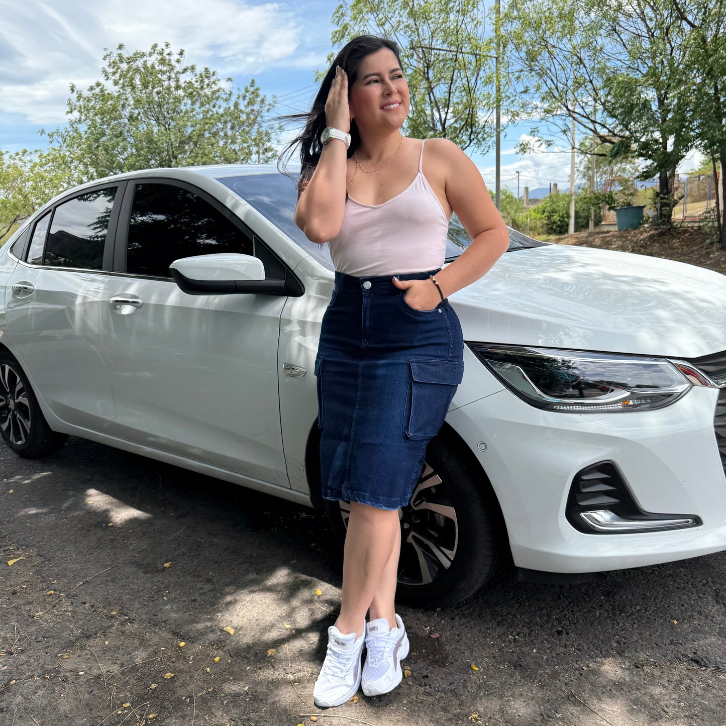 Falda cargo azul ref.1055