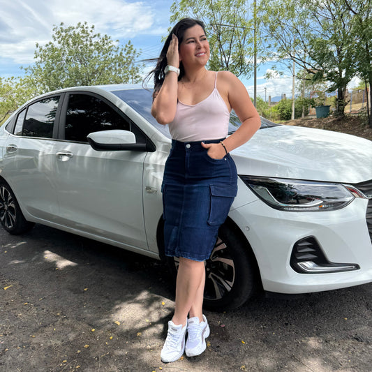 Falda cargo azul ref.1055