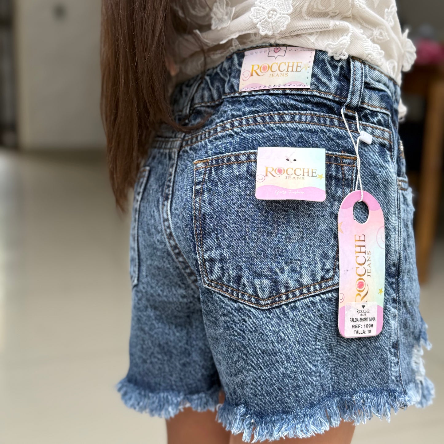 Falda Short Azul Rígida ref-1096