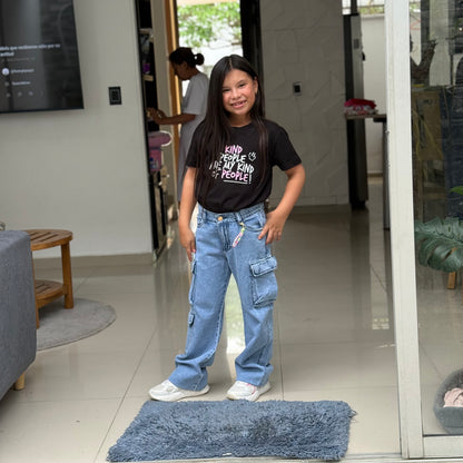 Cargo Rígido Claro – Estilo Fresco para Pequeñas con Actitud Ref-1103