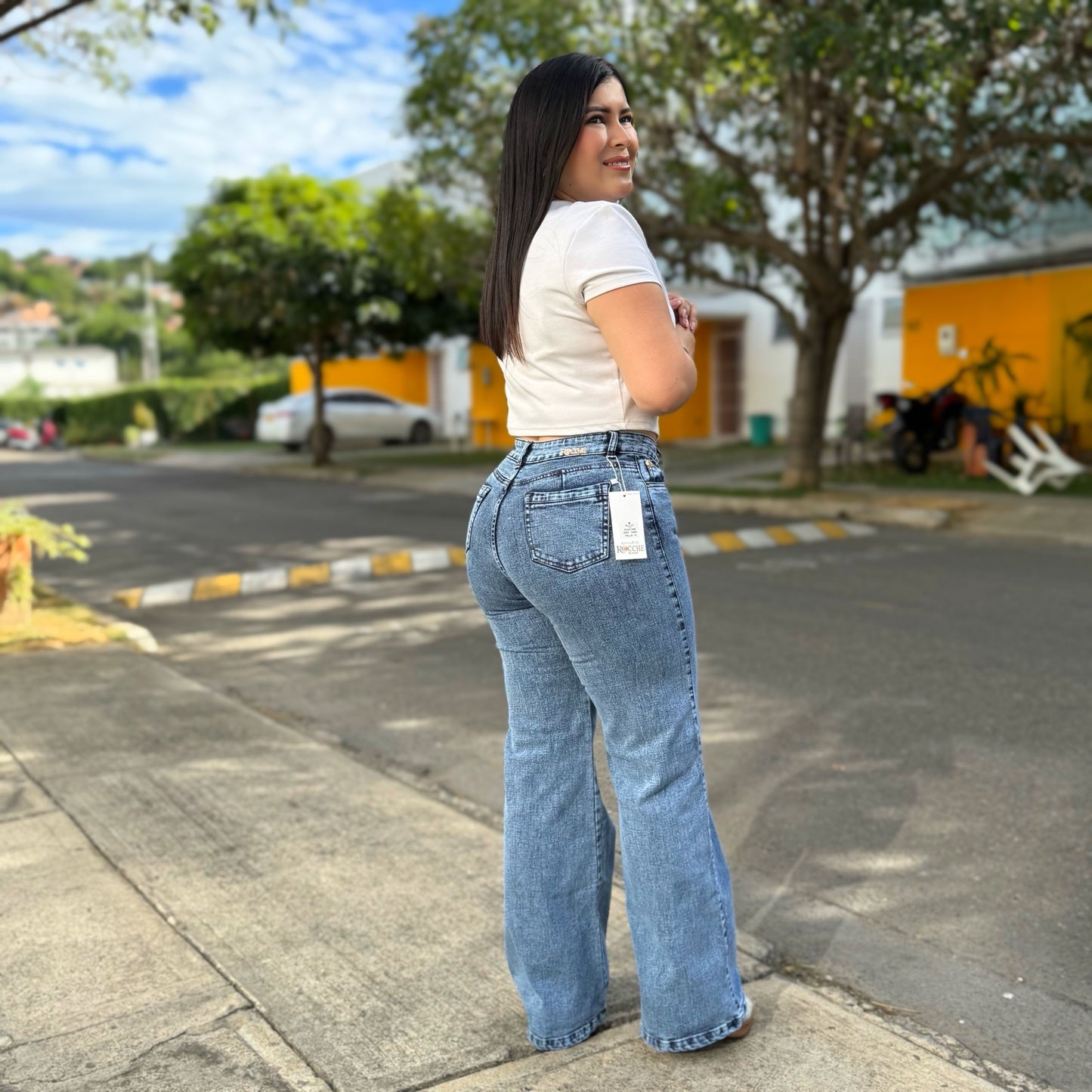 Palazo Azul Claro Stretch – Comodidad que Estiliza Ref-1085