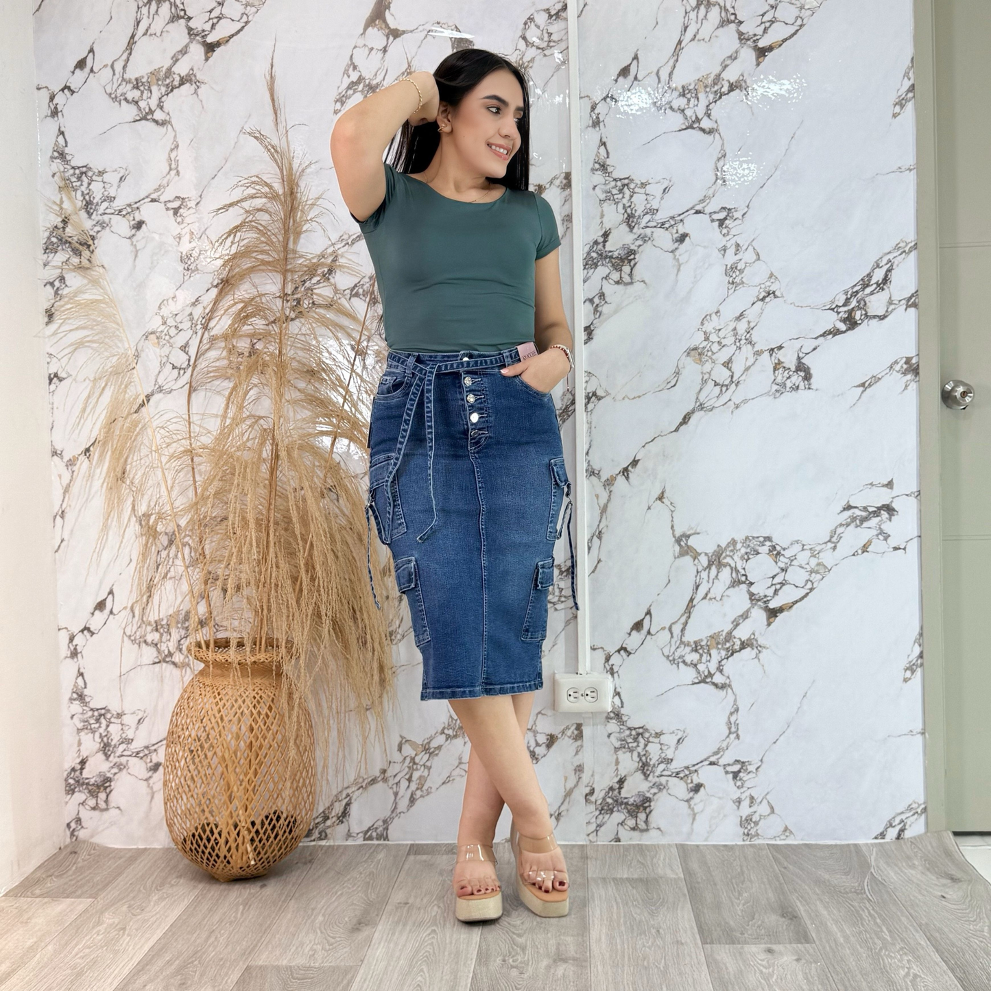 Falda larga bolsillos Ref- 1185