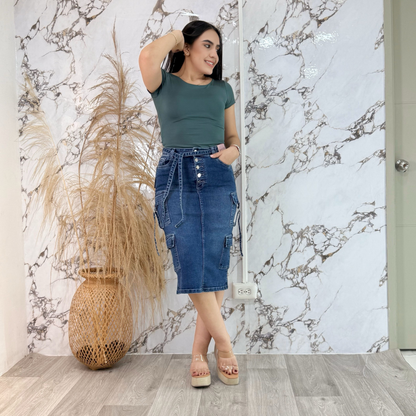 Falda larga bolsillos Ref- 1185