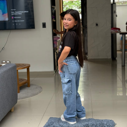 Cargo Rígido Claro – Estilo Fresco para Pequeñas con Actitud Ref-1103