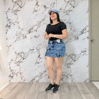 Falda short cargo Ref-1190