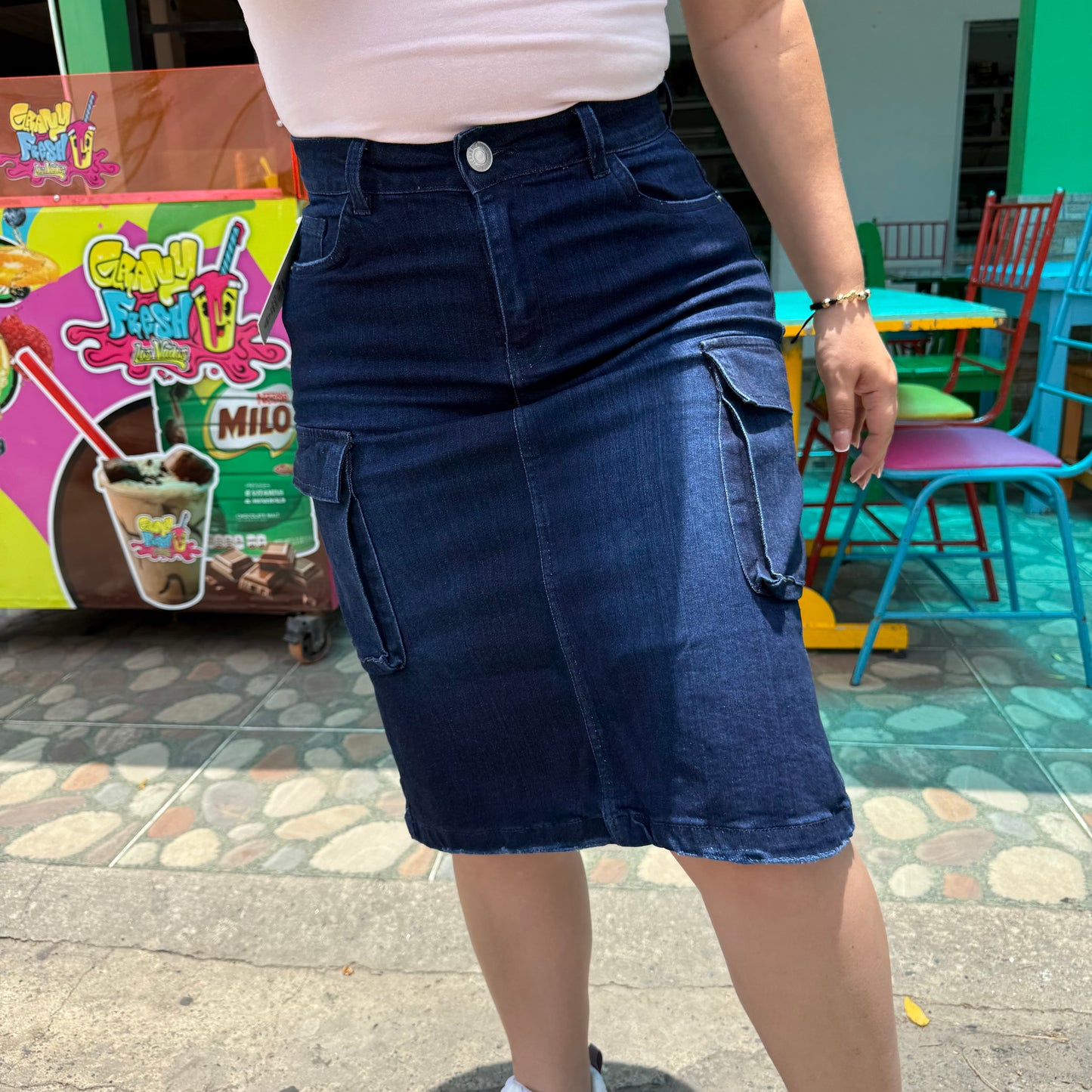Falda cargo azul ref.1055