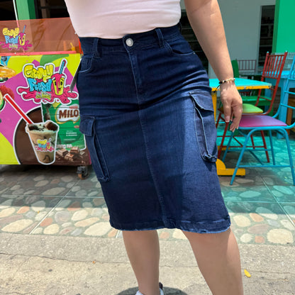 Falda cargo azul ref.1055
