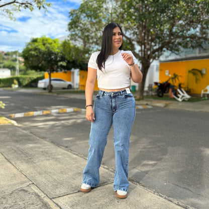 Palazo Azul Claro Stretch – Comodidad que Estiliza Ref-1085