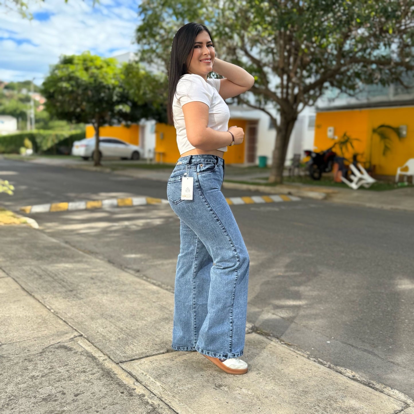 Palazo Azul Claro Stretch – Comodidad que Estiliza Ref-1085