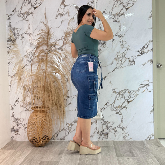 Falda larga bolsillos Ref- 1185