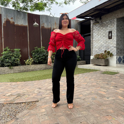 Pantalón Recto Negro Stretch – Elegancia que se Mueve Contigo
Ref-1091