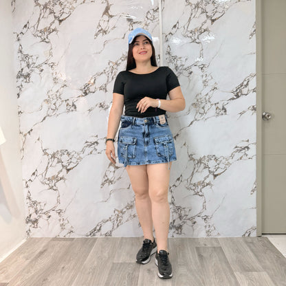 Falda short cargo Ref-1190